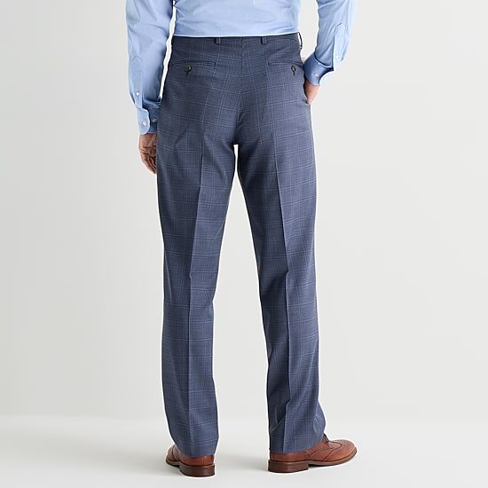 Stafford Coolmax All Season Ecomade Mens Classic Fit Plaid Flat Front Suit Pant