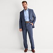 Stafford Coolmax All Season Ecomade Mens Classic Fit Plaid Flat Front Suit Pant