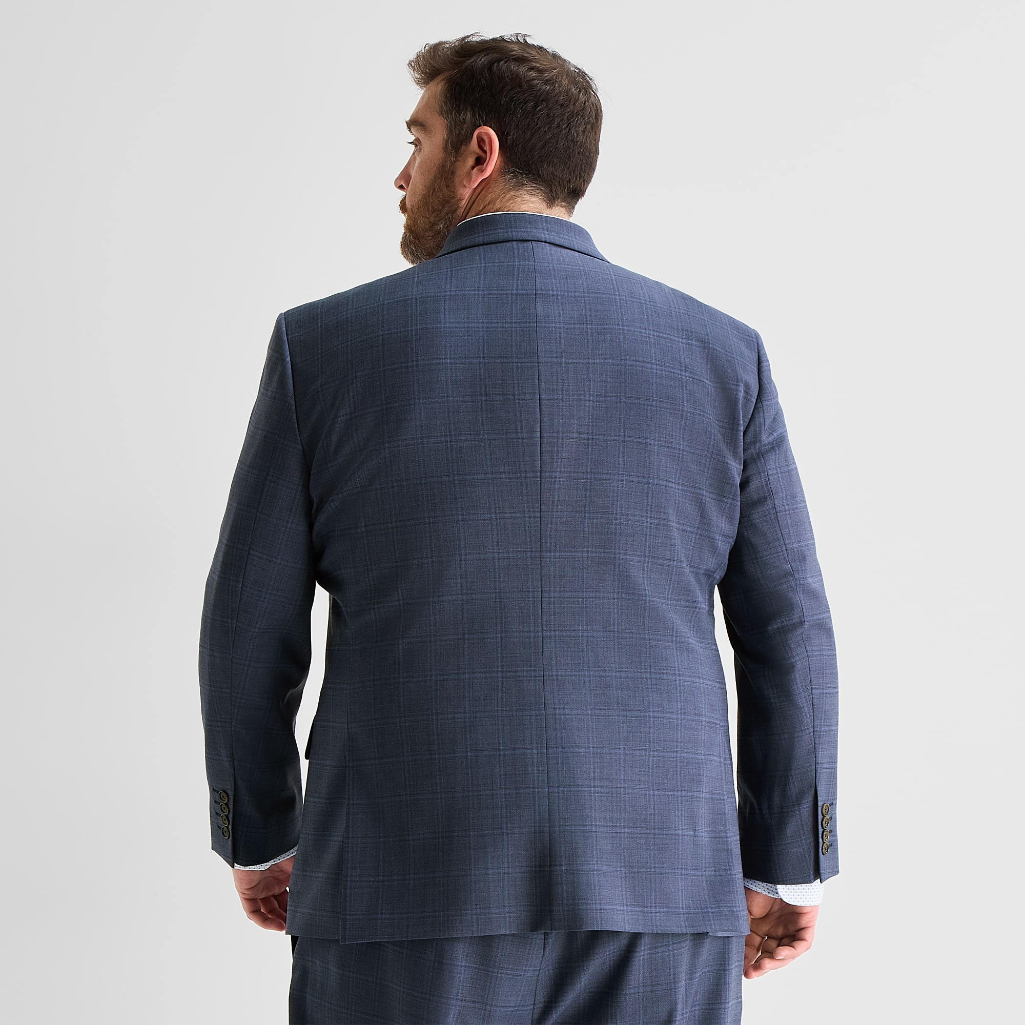 Stafford Mens Classic Fit Plaid Big and Tall Suit Jacket