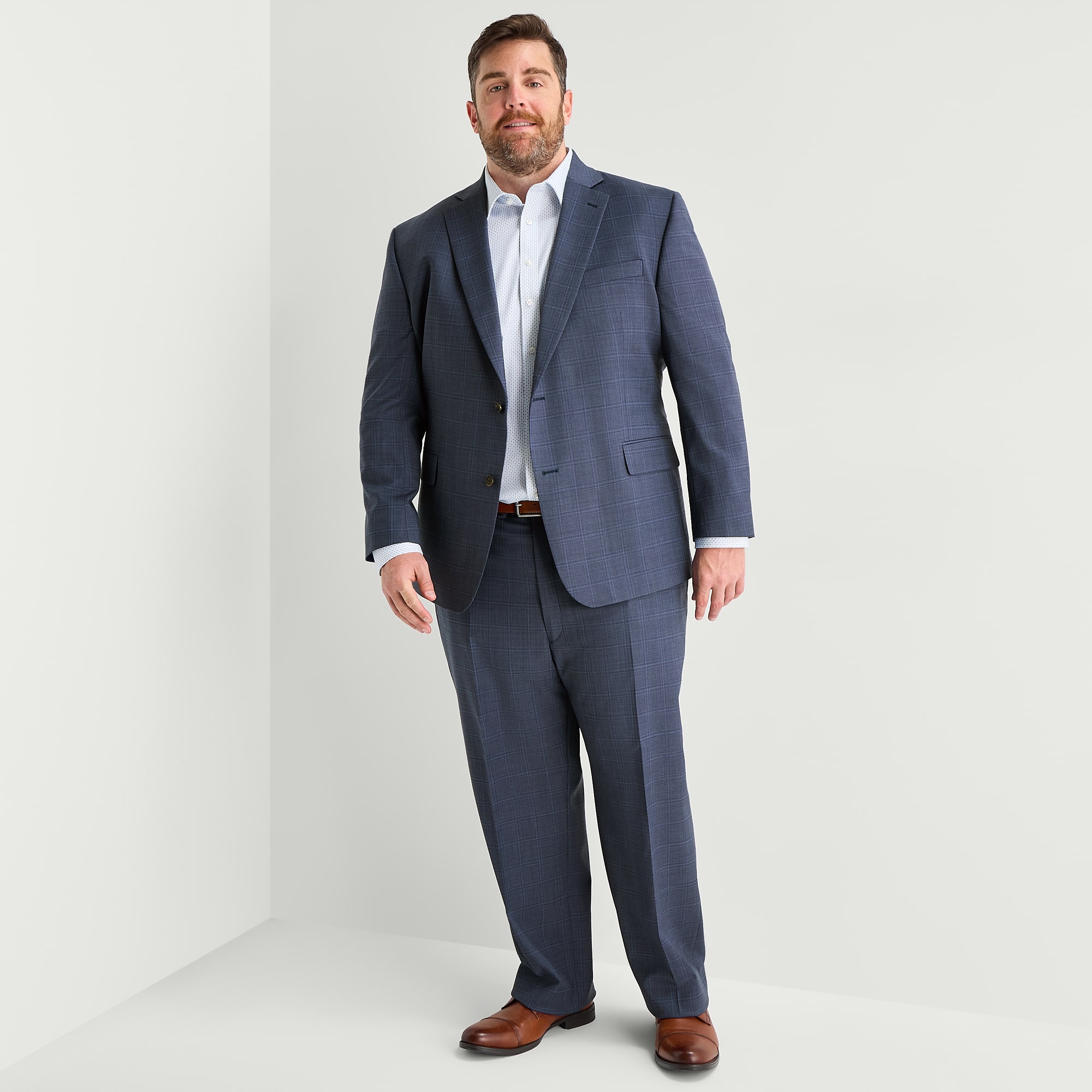 Stafford Mens Classic Fit Plaid Big and Tall Suit Jacket
