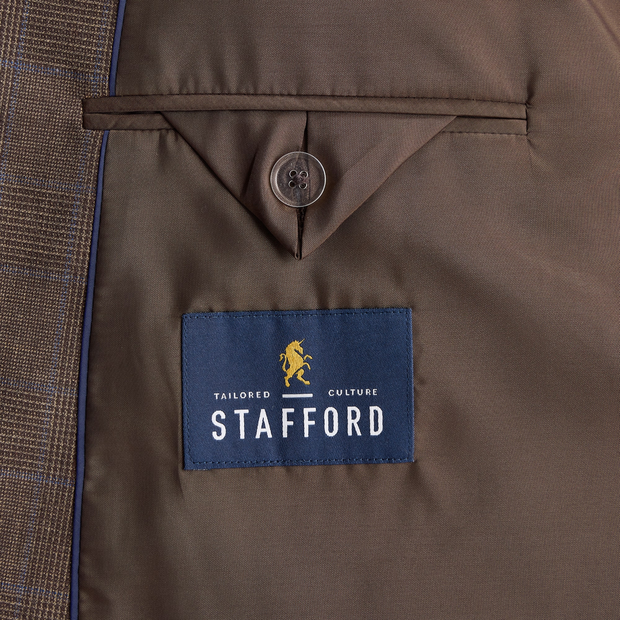 Stafford Mens Big and Tall Classic Fit Plaid Suit Jacket