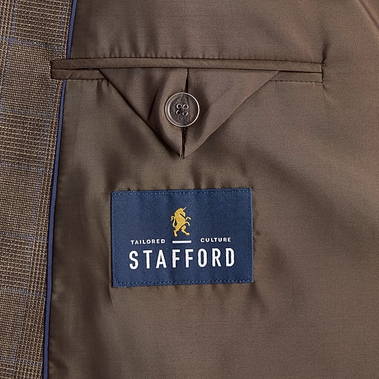 Stafford Mens Big and Tall Classic Fit Plaid Suit Jacket