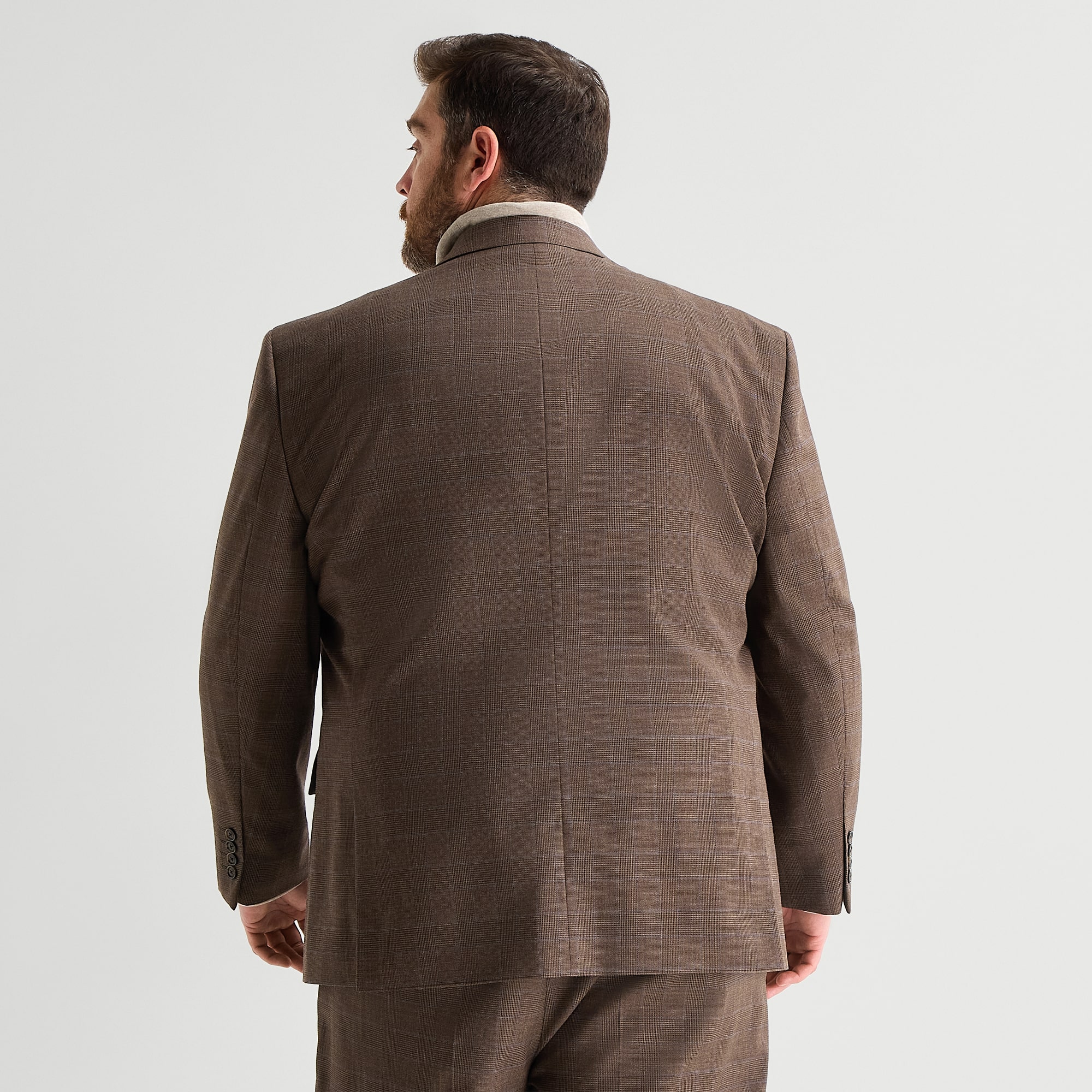 Stafford Mens Big and Tall Classic Fit Plaid Suit Jacket