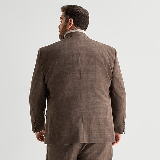 Stafford Mens Big and Tall Classic Fit Plaid Suit Jacket