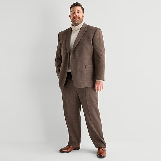 Stafford Mens Big and Tall Classic Fit Plaid Suit Jacket