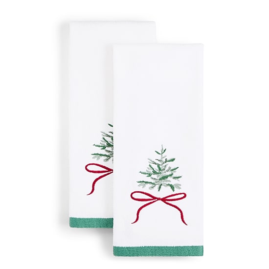Avanti Tree & Bow 2 Pack Hand Towel