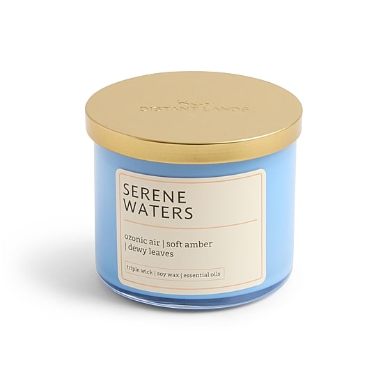 Distant Lands 14oz Serene Waters 3-Wick Scented Jar Candle