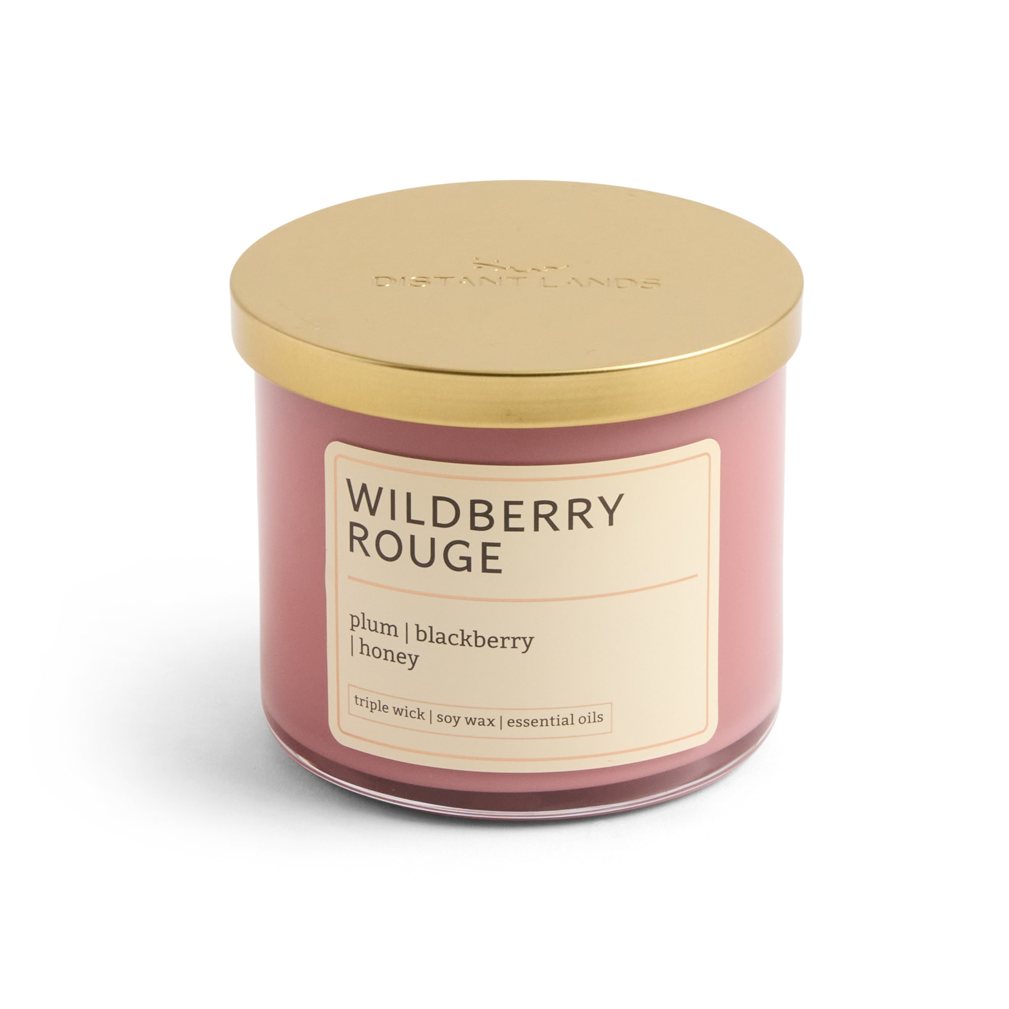 Distant Lands 14oz Wildberry Rouge 3-Wick Scented Jar Candle