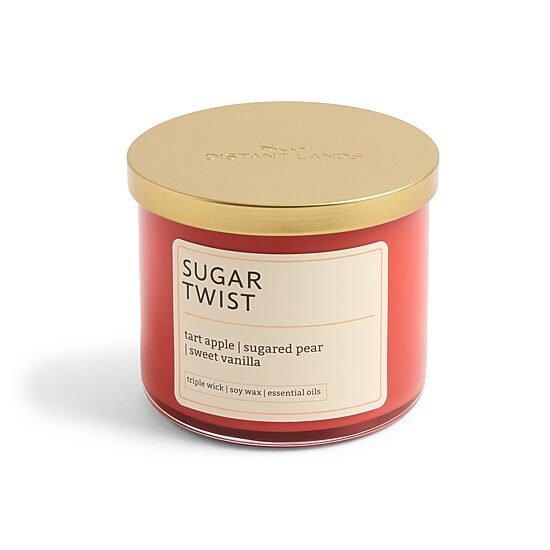 Distant Lands 14oz Sugar Twist 3-Wick Scented Jar Candle