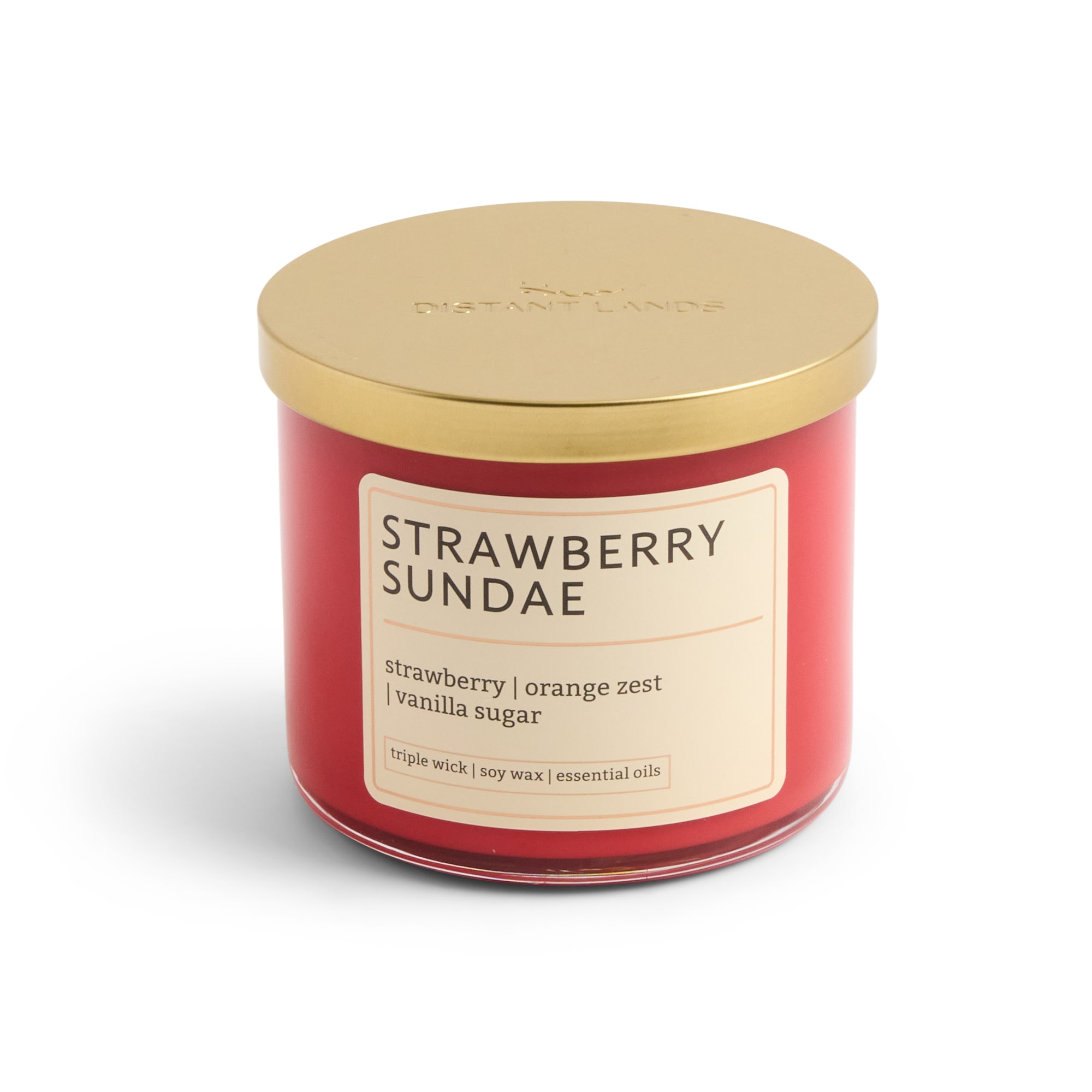Distant Lands 14oz Strawberry Sundae 3-Wick Scented Jar Candle