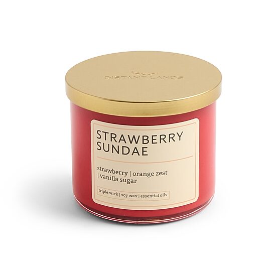 Distant Lands 14oz Strawberry Sundae 3-Wick Scented Jar Candle