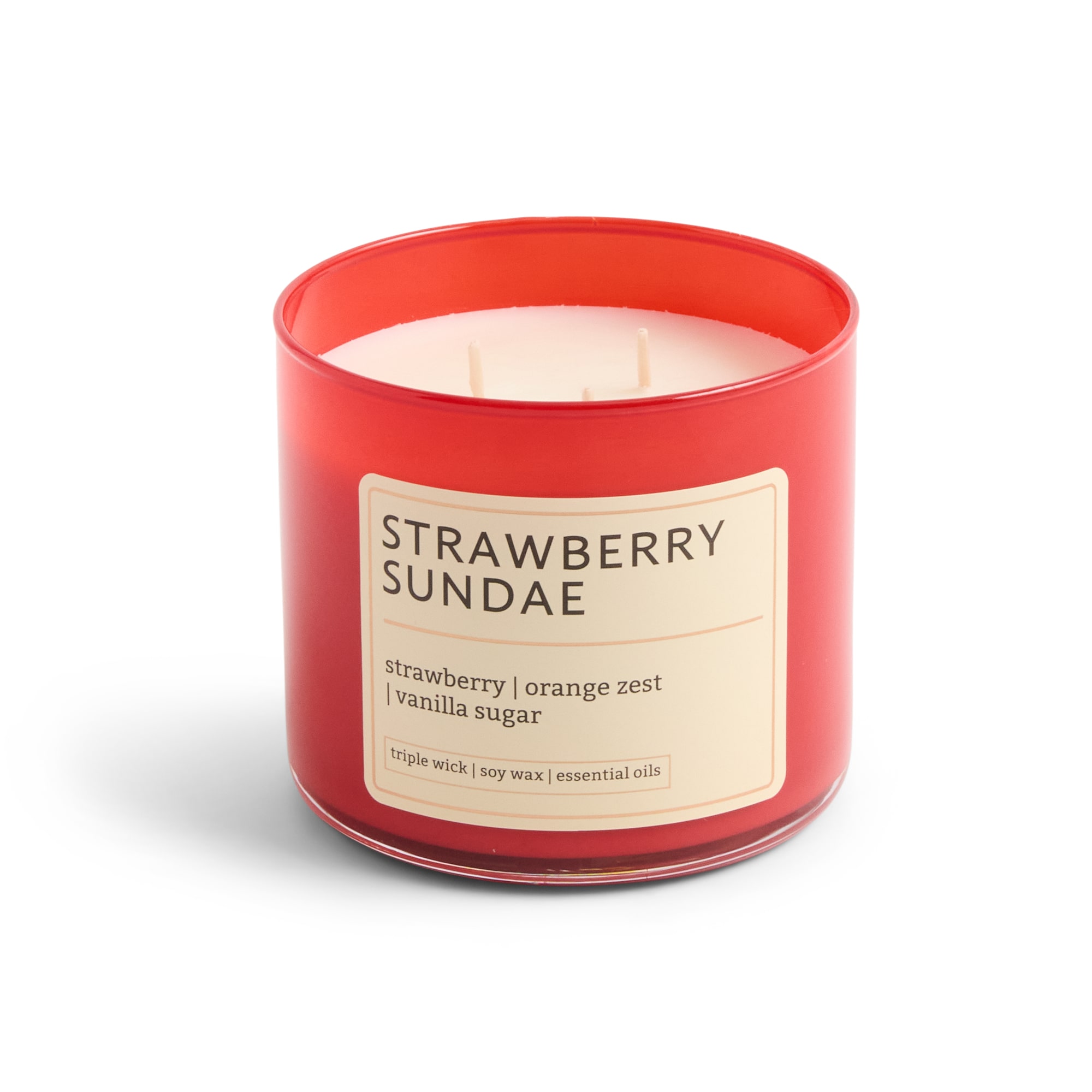 Distant Lands 14oz Strawberry Sundae 3-Wick Scented Jar Candle