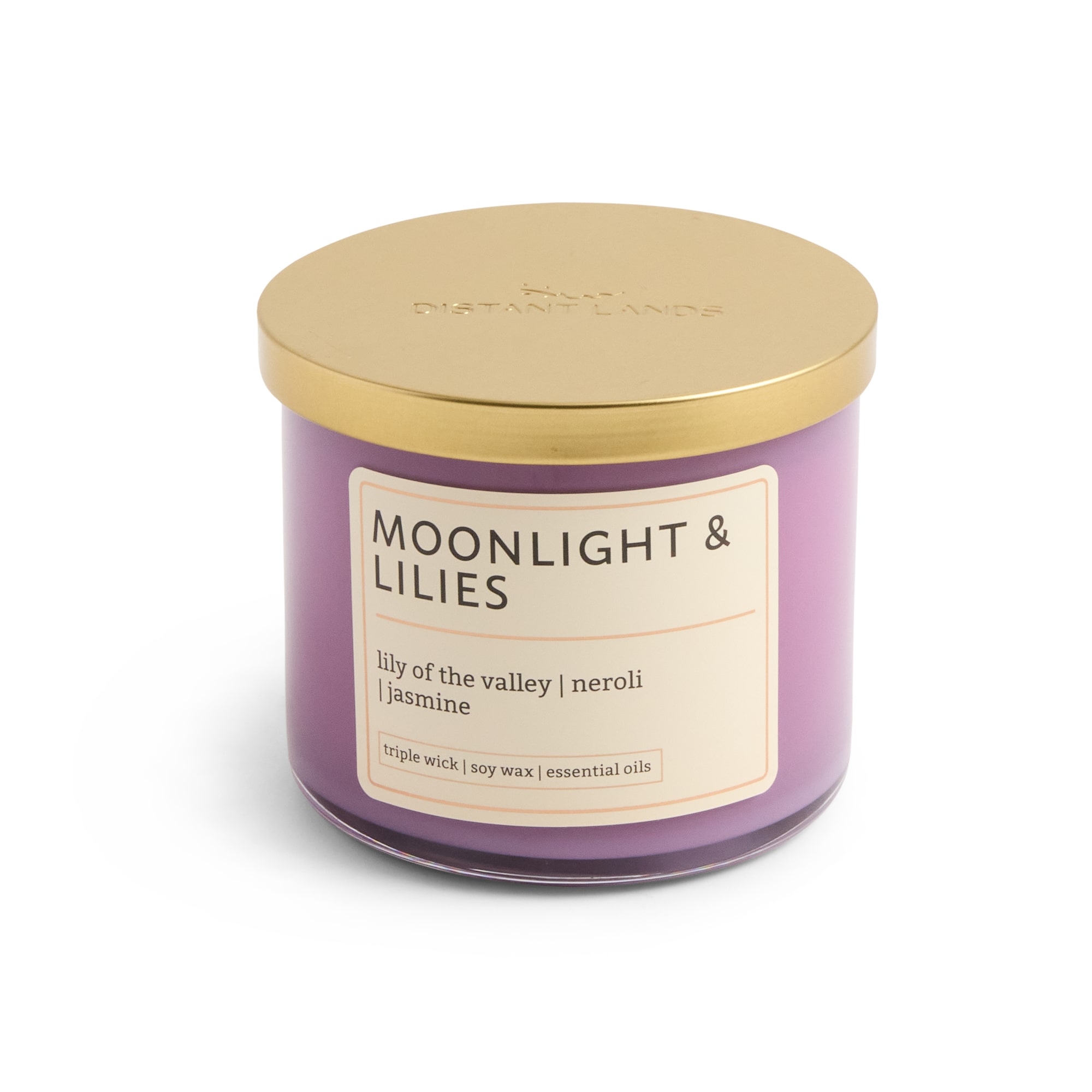 Distant Lands 14oz Moonlight & Lilies 3-Wick Scented Jar Candle