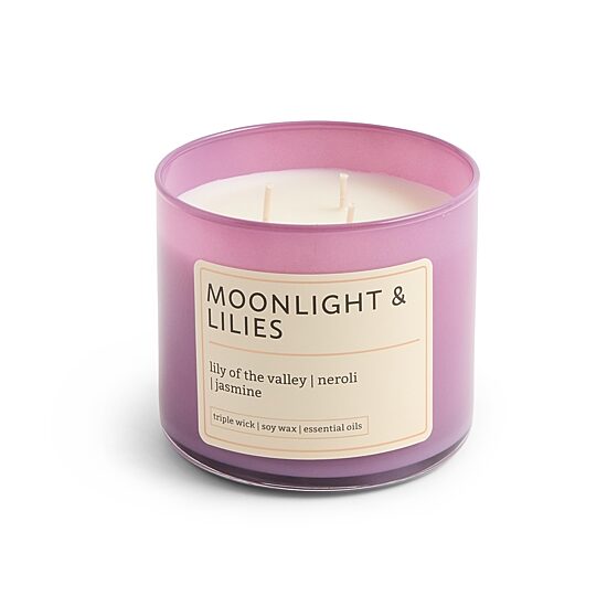 Distant Lands 14oz Moonlight & Lilies 3-Wick Scented Jar Candle