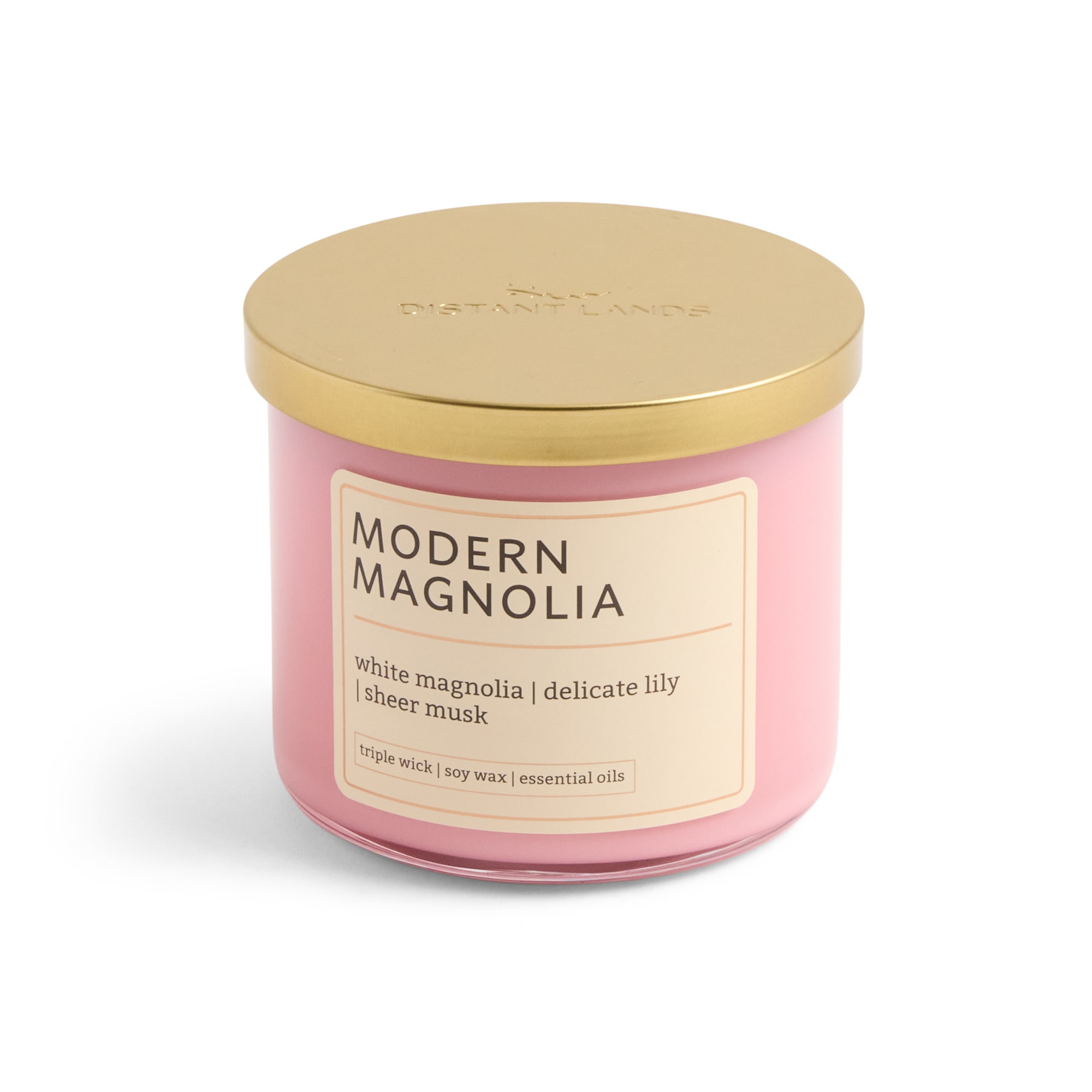 Distant Lands 14oz Modern Magnolia 3-Wick Scented Jar Candle