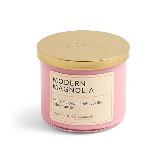 Distant Lands 14oz Modern Magnolia 3-Wick Scented Jar Candle