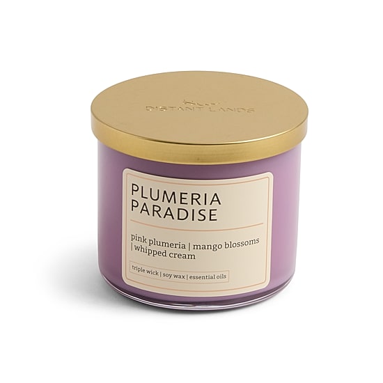 Distant Lands 14oz Plumeria Paradise 3-Wick Scented Jar Candle