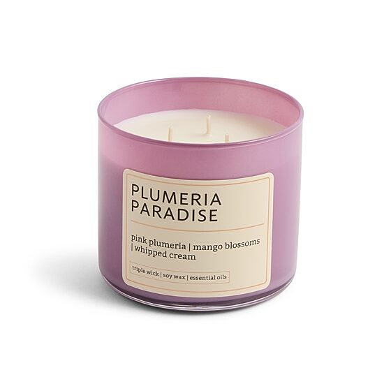 Distant Lands 14oz Plumeria Paradise 3-Wick Scented Jar Candle