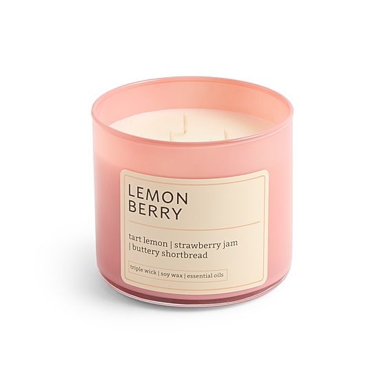 Distant Lands 14oz Lemon Berry 3-Wick Scented Jar Candle