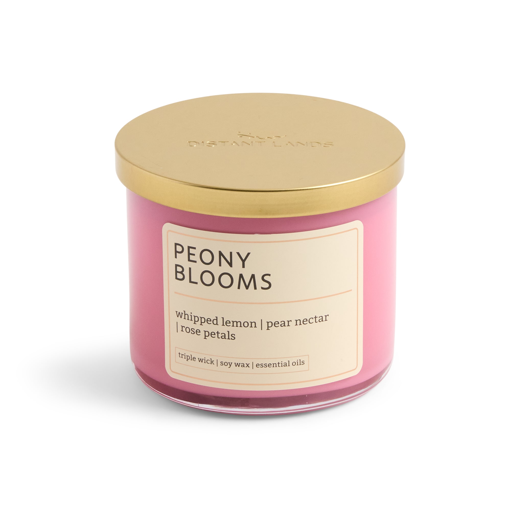 Distant Lands 14oz Peony Blooms 3-Wick Scented Jar Candle