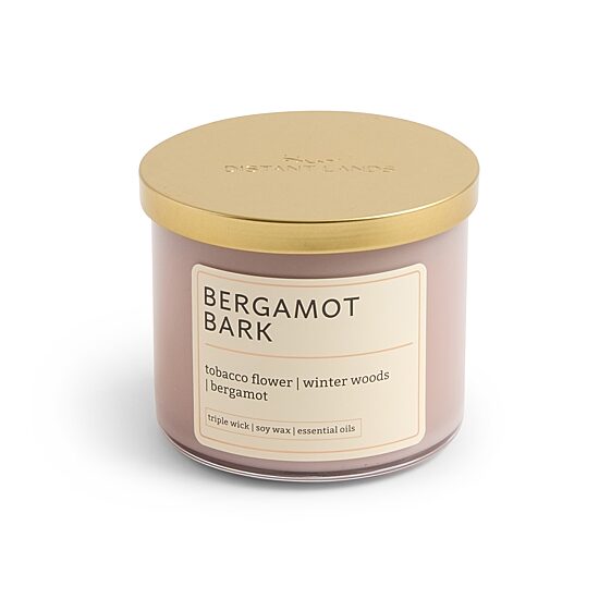 Distant Lands 14oz Bergamot Bark 3-Wick Scented Jar Candle