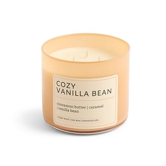 Distant Lands 14oz Cozy Vanilla Bean 3-Wick Scented Jar Candle