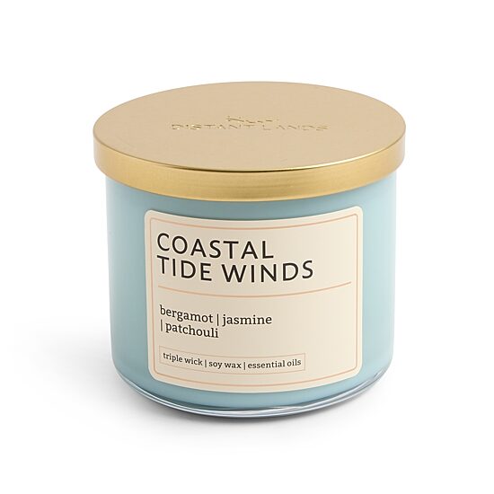 Distant Lands 14oz Coastal Tide Winds 3-Wick Scented Jar Candle