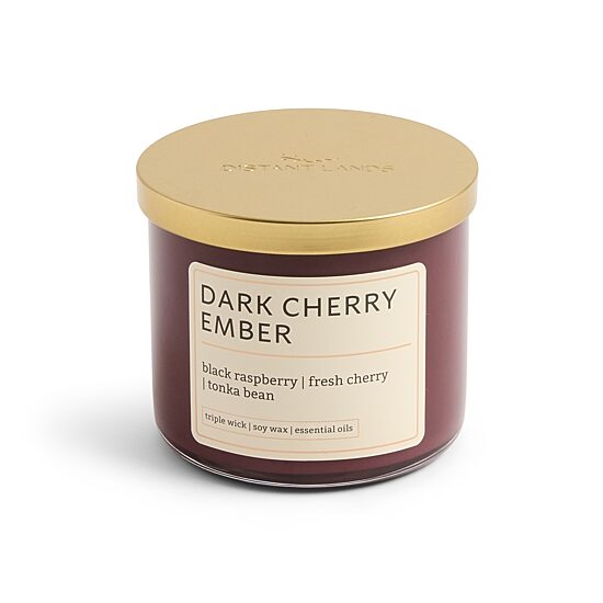 Distant Lands 14oz Dark Cherry Ember 3-Wick Scented Jar Candle