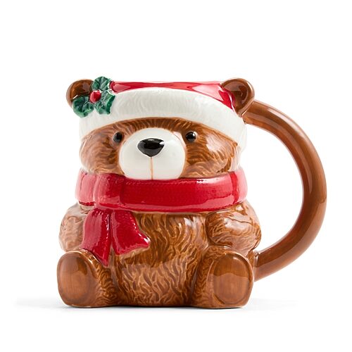 North Pole Trading Co . Holiday Bear Mug In Brown