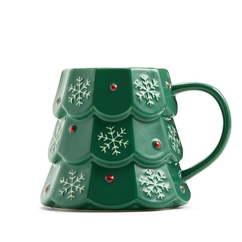 North Pole Trading Co . Winter Tree Mug In Green