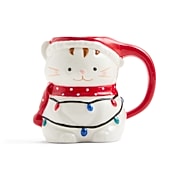 North Pole Trading Co. Festive Holiday Cat Mug