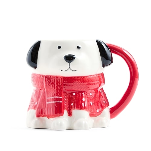 North Pole Trading Co . Snow Day Dog Holiday Mug In White