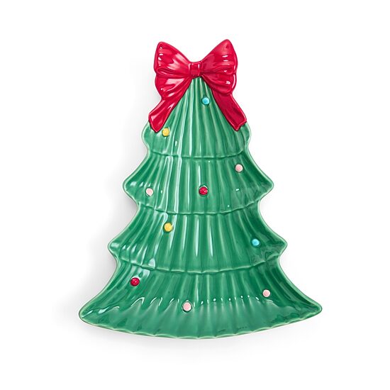 North Pole Trading Co. Christmas Tree Holiday Serve Platter