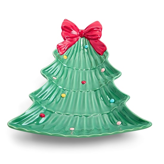 North Pole Trading Co. Christmas Tree Holiday Serve Platter