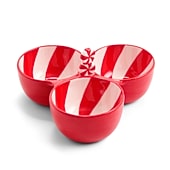 North Pole Trading Co. Candy Stripe Holiday 3 Sectioned Server