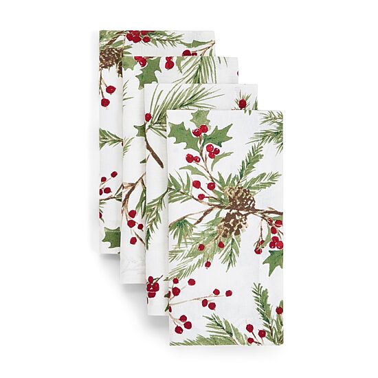 North Pole Trading Co. Holly Berry 4-pc. Napkins
