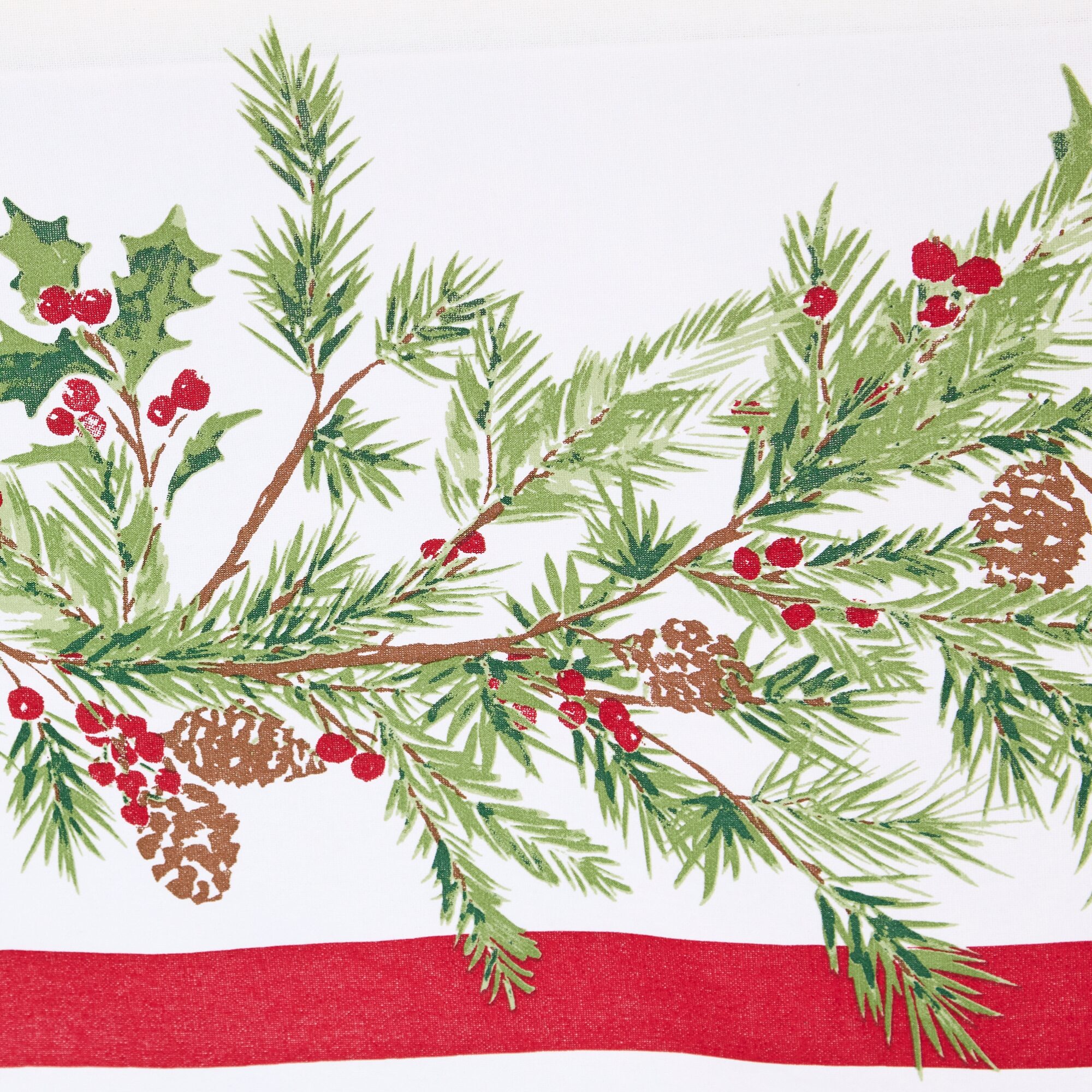 North Pole Trading Co. Holly Berry Tablecloth