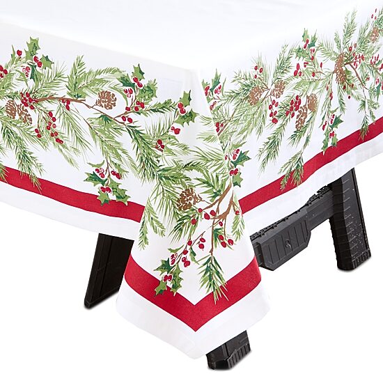 North Pole Trading Co. Holly Berry Tablecloth