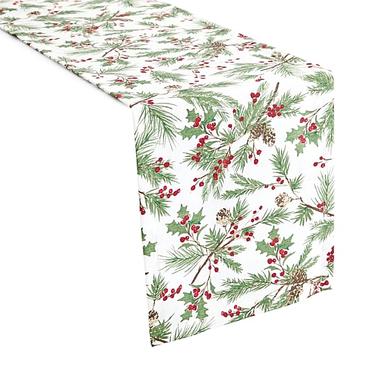 North Pole Trading Co. Holly Berry Table Runner