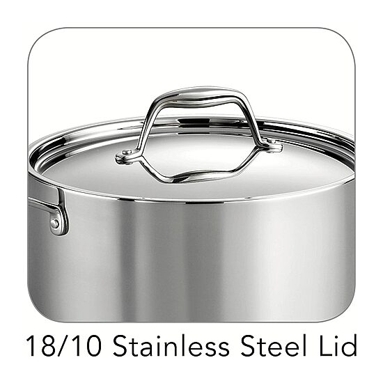 Tramontina Gourmet 6-qt. Tri-Ply Clad 18/10 Stainless Steel Induction-Ready Sauce Pot with Lid