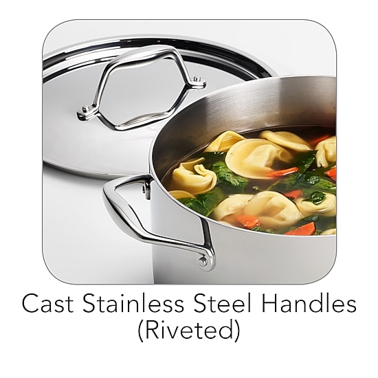 Tramontina Gourmet 6-qt. Tri-Ply Clad 18/10 Stainless Steel Induction-Ready Sauce Pot with Lid