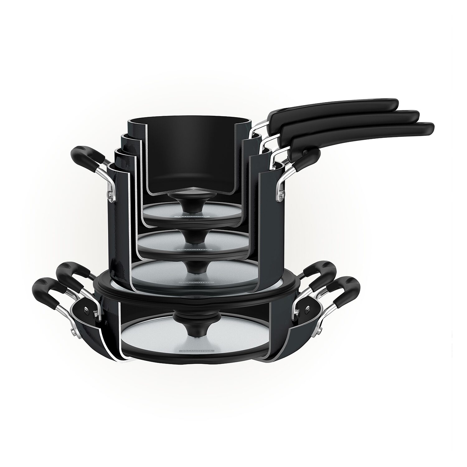 Tramontina Aluminum Non-Stick 11-pc. Nesting Cookware Set