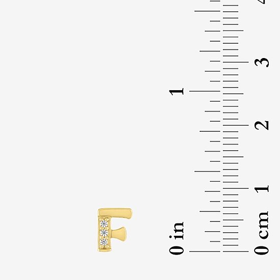 Diamond Addiction Lab-Grown (G-H / Si2-I1) Diamond Accent Initial Stud Earrings in 10K Gold