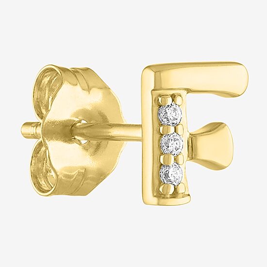 Diamond Addiction Lab-Grown (G-H / Si2-I1) Diamond Accent Initial Stud Earrings in 10K Gold