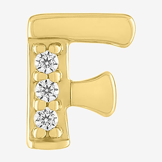 Diamond Addiction Lab-Grown (G-H / Si2-I1) Diamond Accent Initial Stud Earrings in 10K Gold