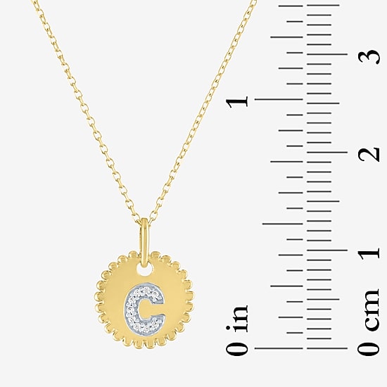 Diamond Addiction Intial Womens Diamond Accent Natural White Diamond 10K Gold Pendant Necklace