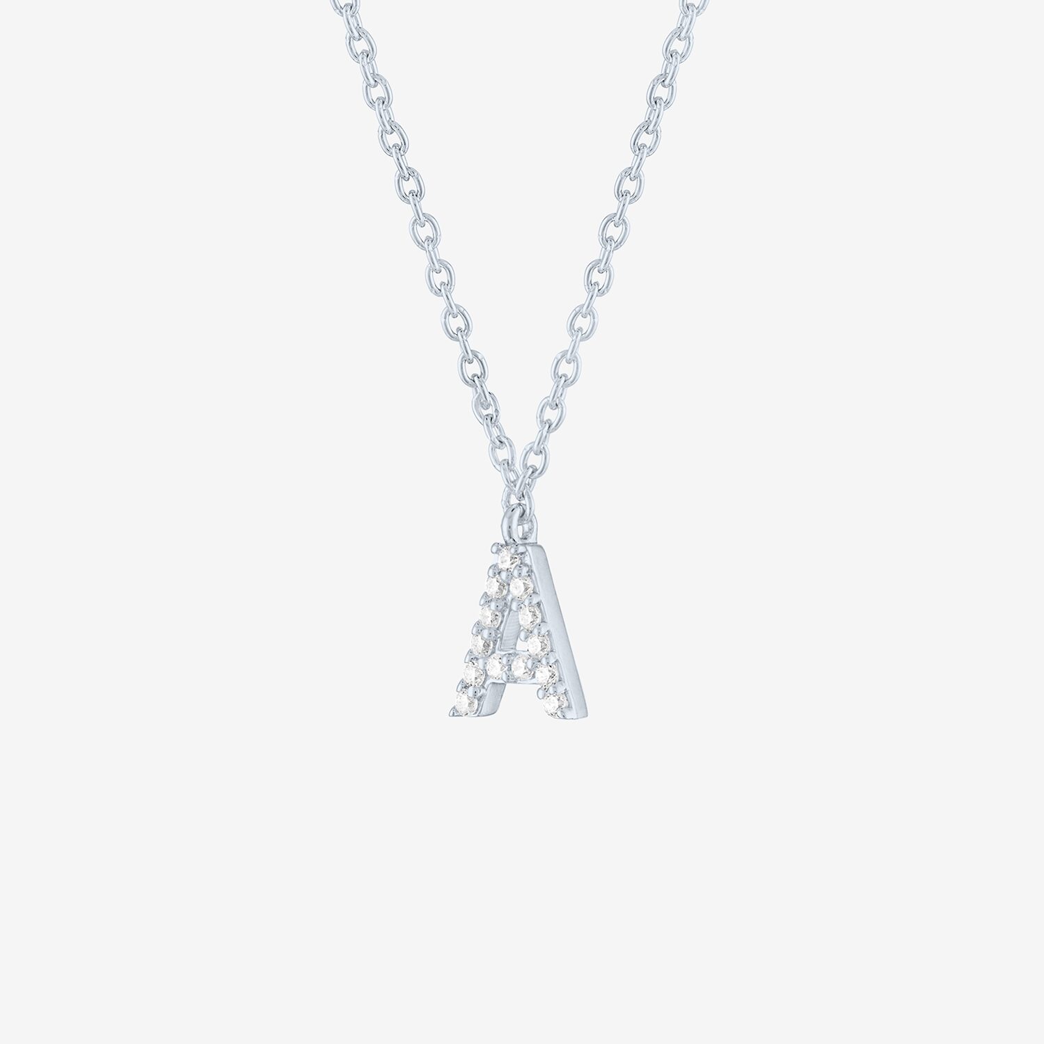 Lab-Grown (G-H / SI2-I1) Diamond Accent Initial Pendant Sterling Silver