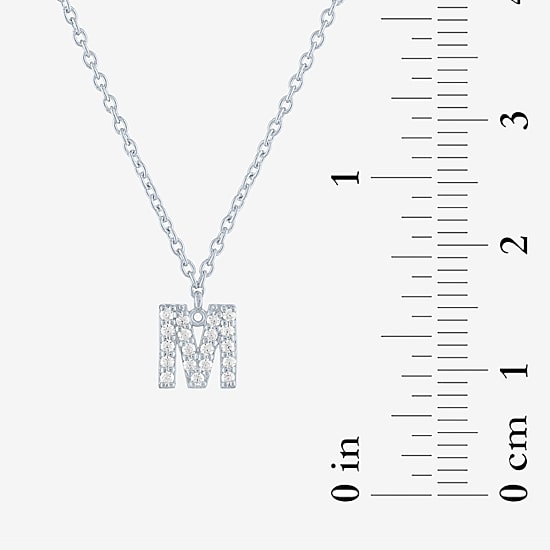 Lab-Grown (G-H / SI2-I1) Diamond Accent Initial Pendant in Sterling Silver