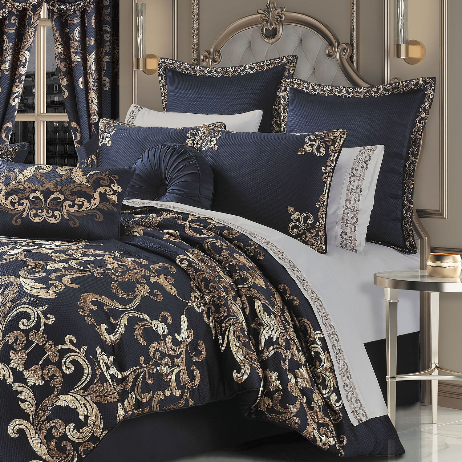 Queen Street Cranford 3-pc. Damask + Scroll Extra Weight Comforter Set