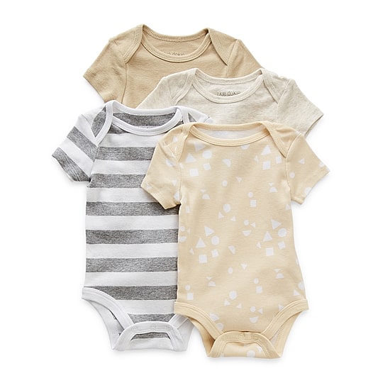 Okie Dokie Baby Boys Crew Neck Short Sleeve Rib 4-pc. Bodysuit